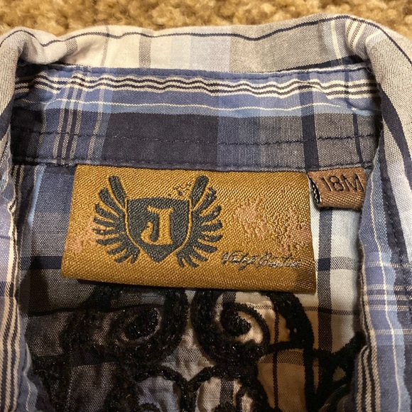 Girls size 18m 100% cotton Pearl snap embroidered plaid Western shirt - Picture 6 of 6